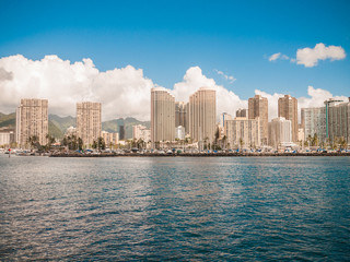 HONOLULU HAWAII View of Waikiki Yacht club