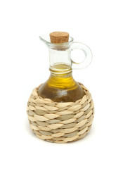 Jug of Vegetable Cooking Oil Isolated on White Background