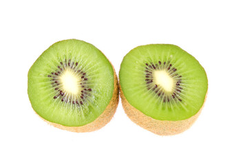 Fototapeta premium Kiwi Cut in Half Isolated on White Background