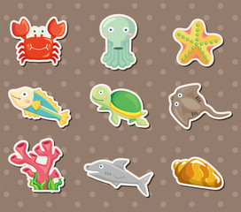 cartoon Aquarium animal stickers