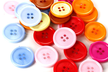 Colorful sewing buttons closeup