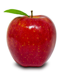 Fresh red apple on white background