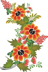 vector flower pattern on white background