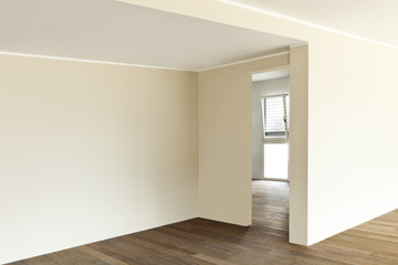 modern interior, empty apartment, wall white