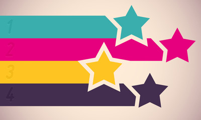 Background with colorful stars. Vector illustration.