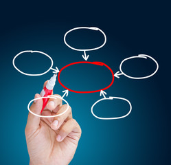 Fototapeta premium hand business show graph