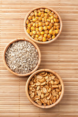 Roasted salted corn, sunflower seed and peanuts