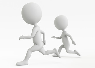 Two humanoid character running