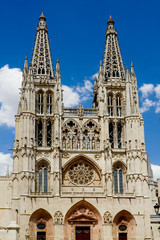 Fototapeta na wymiar Principal Fasada Burgos gotyckiej katedry. Hiszpania