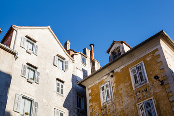 Yellow and White Houses in Split, Croatia
