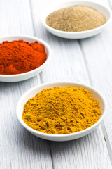 various colored spices