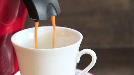 Coffee dispenser making hot coffee