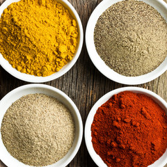 various colored spices