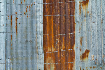 rusty metal fence