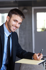 portrait of a handsome young businessman