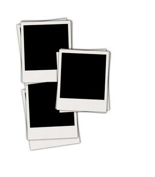 Three Blank Polaroids Isolated on White Background
