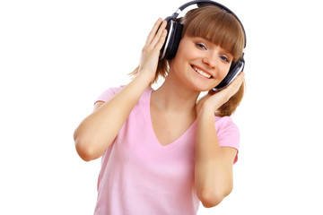 Fototapeta premium Happy smiling girl dancing