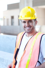 portrait of a happy construction worker