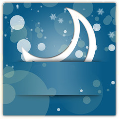Obraz na płótnie Canvas Stylish christmas background with moon applique and snowflakes