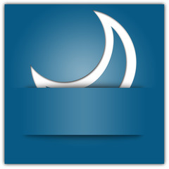 Obraz na płótnie Canvas Biały księżyc aplikacja na niebieskim tle