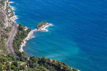 French Riviera with windy road