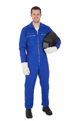 Fototapeta premium Portrait of confident young welder