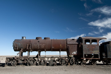 Fototapeta na wymiar Uyuni train cementery, Bolivia, South America