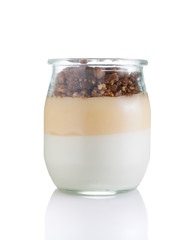 Yogurt and lemon mousse in glass