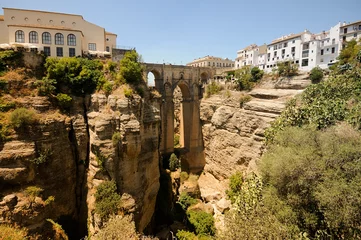 Photo sur Plexiglas Ronda Pont Neuf New bridge in Ronda, one of the famous white villages in Málaga