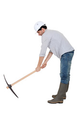 Man with a pickaxe