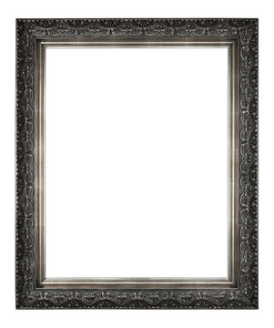 isolated antique silver frame