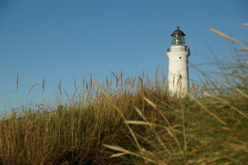 Leuchtturm Hirtshals, Dänemark, im Abendlicht