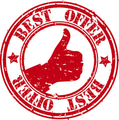 Best offer rubber stamp, vector illustration