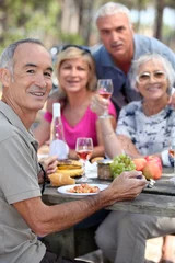 Foto op Plexiglas portrait of older people at picnic © auremar