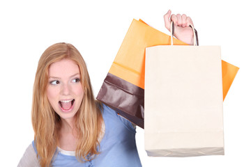 Woman with her shopping bags