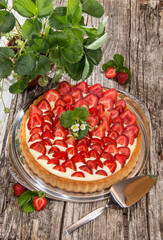 Fresh Cake on a silver Plate