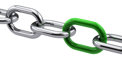 Obraz premium Kette mit grünem Kettenglied