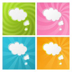 Set of clouds color backgrounds