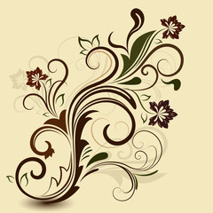 Abstract floral vintage design element.