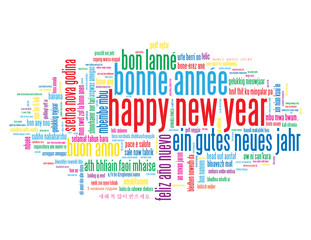 Fototapeta premium HAPPY NEW YEAR Tag Cloud (celebrations party day)