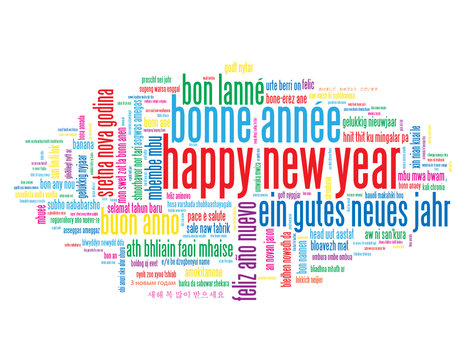HAPPY NEW YEAR Tag Cloud (celebrations party day)