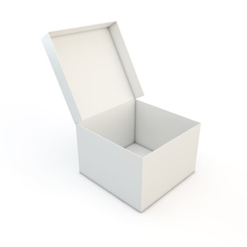 white blank open box isolated 