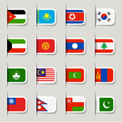 Label - Asian Flags