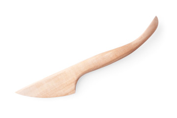 artists sculpting wooden tool isolated on white background