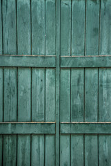 Porte extérieure bois bleu vert