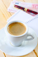 coffee and note