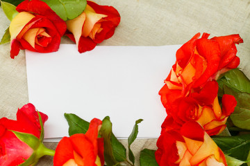 roses and blank card