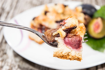 Plum Cake on a fork