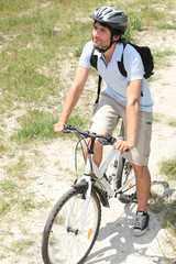 Obraz premium Mountain biking