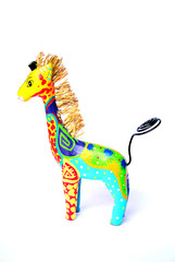 Colorful baby giraffe create by paper hand made